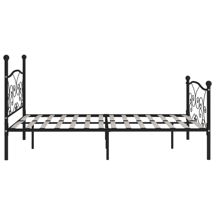 sengestel med lamelbund 180 x 200 cm metal sort