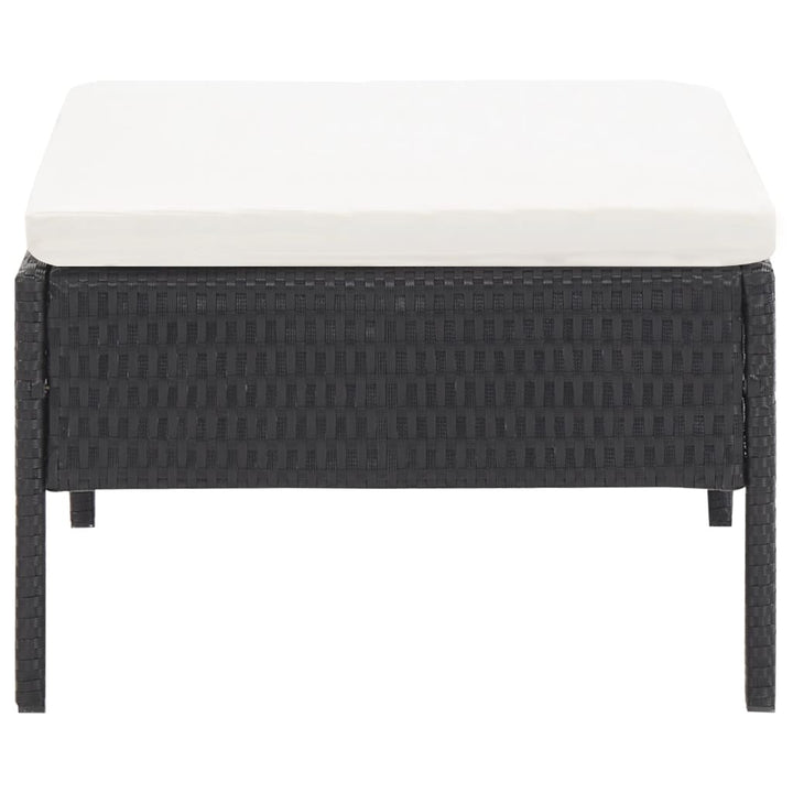 haveloungesæt 6 dele med hynder polyrattan sort