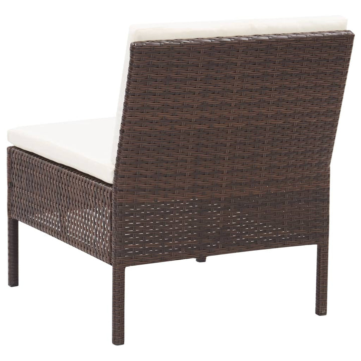haveloungesæt 5 dele med hynder polyrattan brun