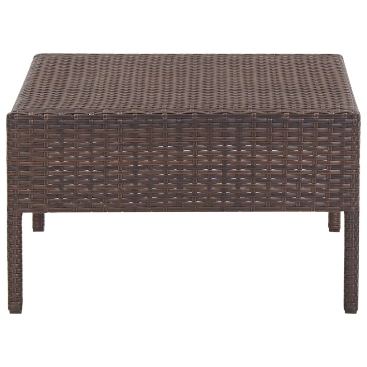 haveloungesæt 5 dele med hynder polyrattan brun