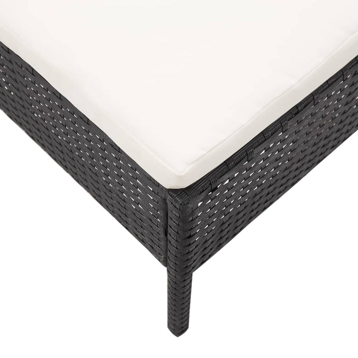 havesofasæt med hynder 5 dele polyrattan sort