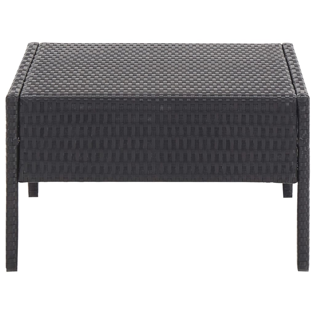 havesofasæt med hynder 5 dele polyrattan sort
