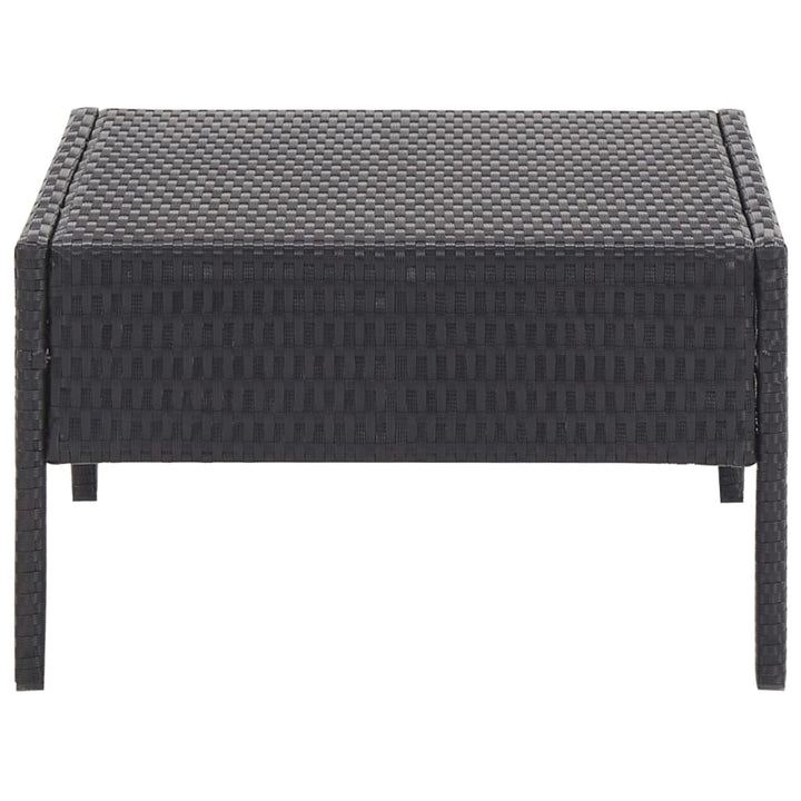 havesofasæt med hynder 5 dele polyrattan sort
