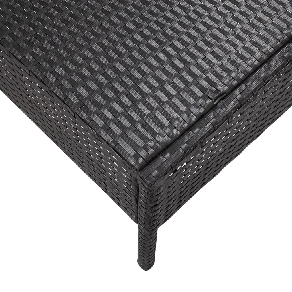 havesofasæt med hynder 5 dele polyrattan sort