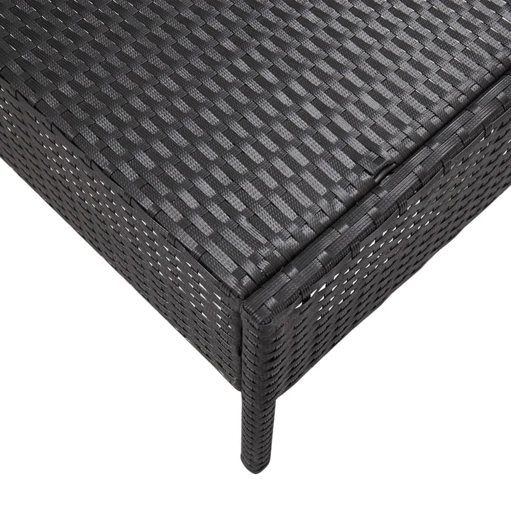 havesofasæt med hynder 5 dele polyrattan sort
