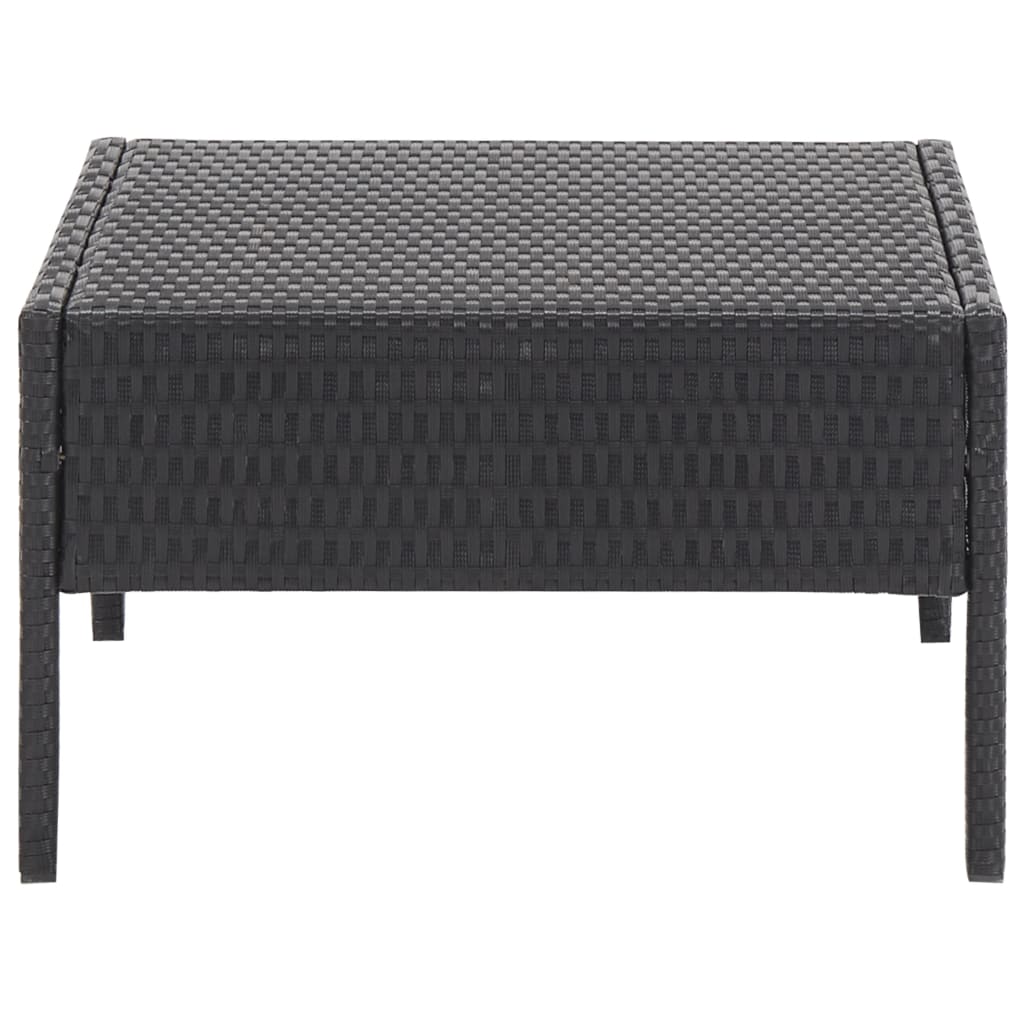 havesofasæt med hynder 5 dele polyrattan sort