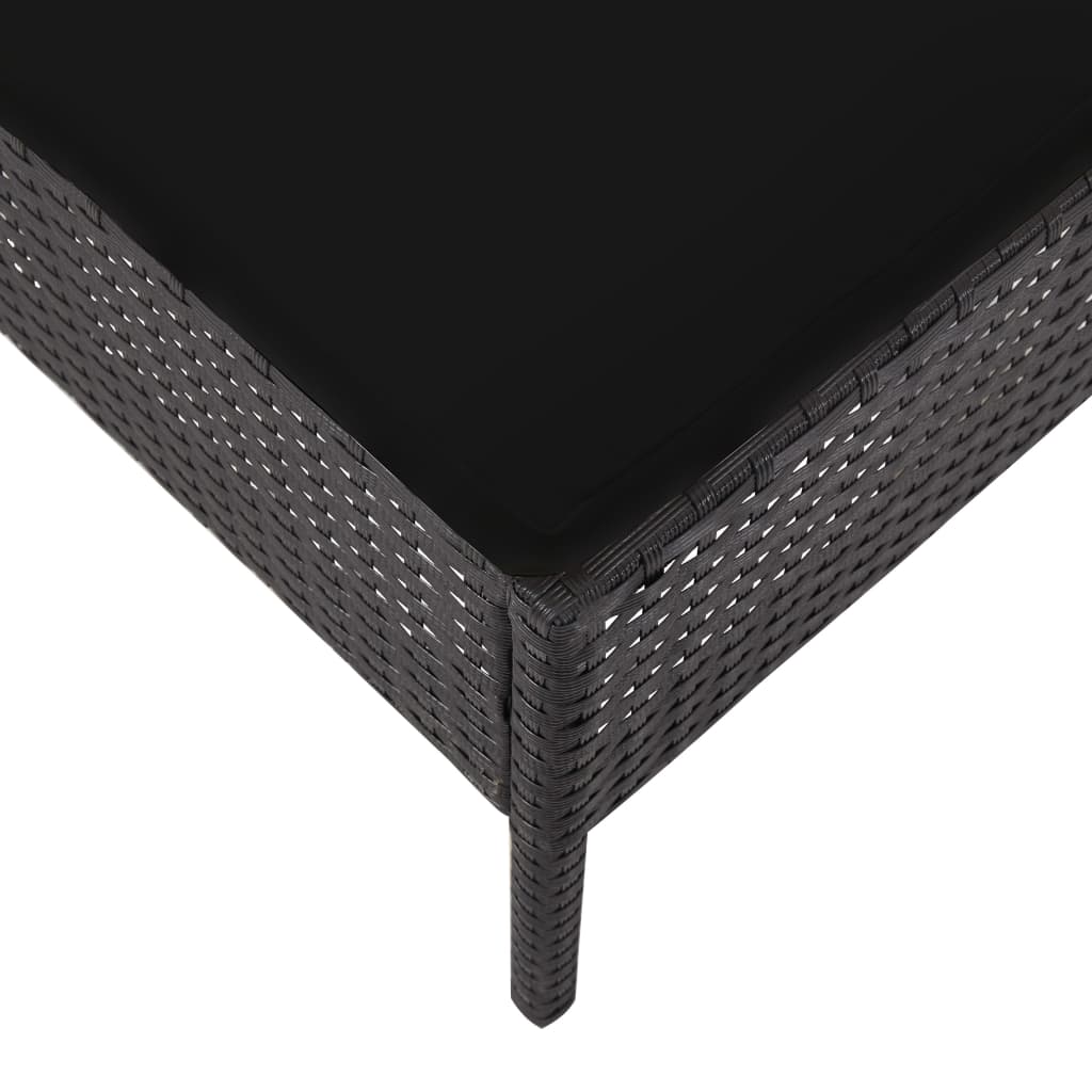 havesofasæt med hynder 5 dele polyrattan sort