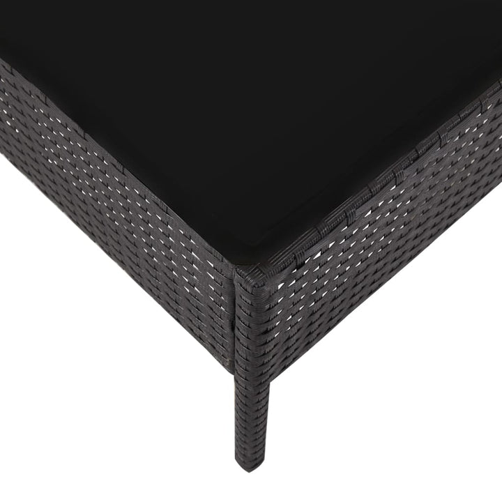 havesofasæt med hynder 5 dele polyrattan sort