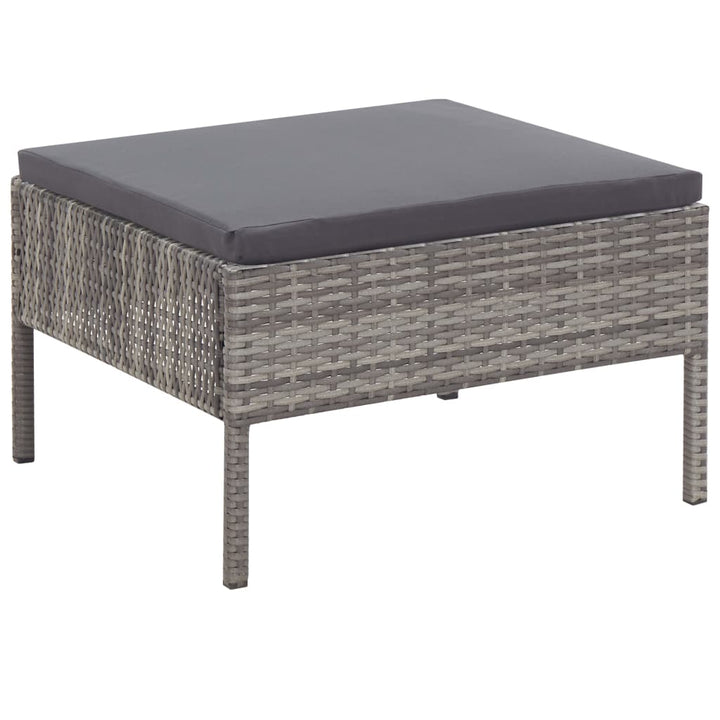 havesofasæt 5 dele med hynder polyrattan grå