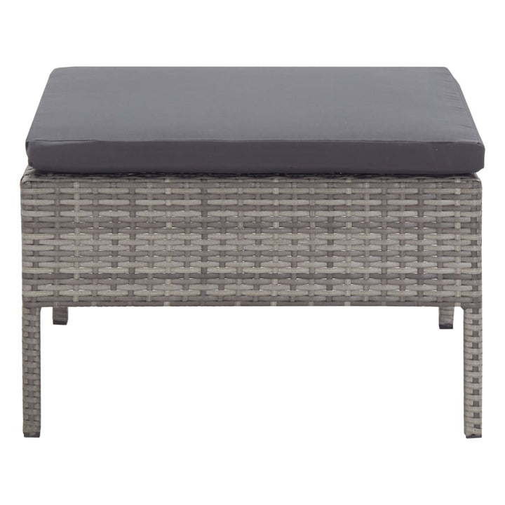 havesofasæt 5 dele med hynder polyrattan grå