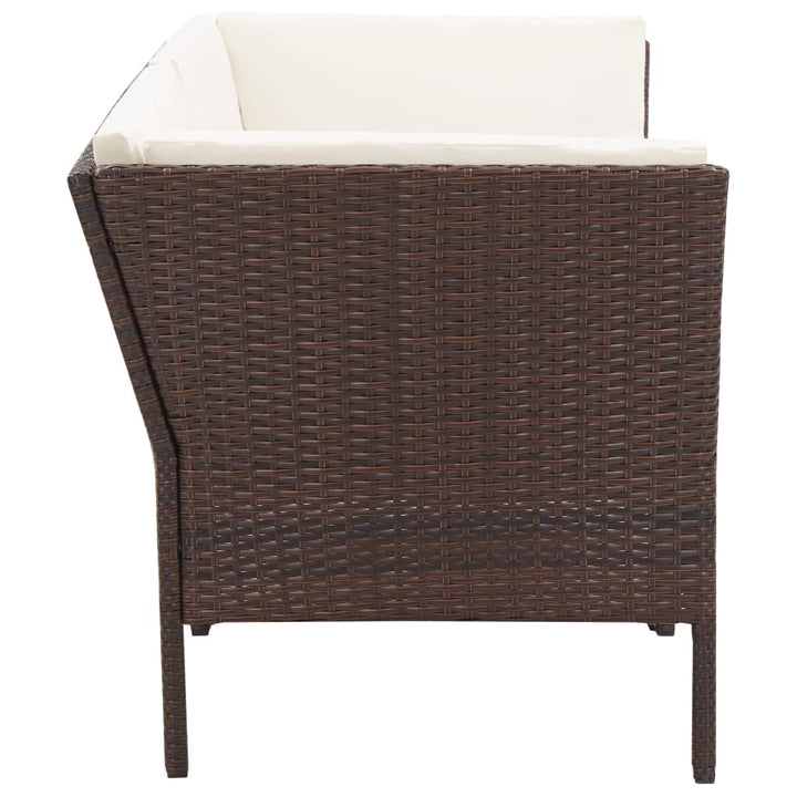 haveloungesæt 8 dele med hynder polyrattan brun