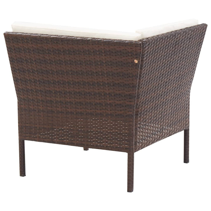 haveloungesæt 8 dele med hynder polyrattan brun