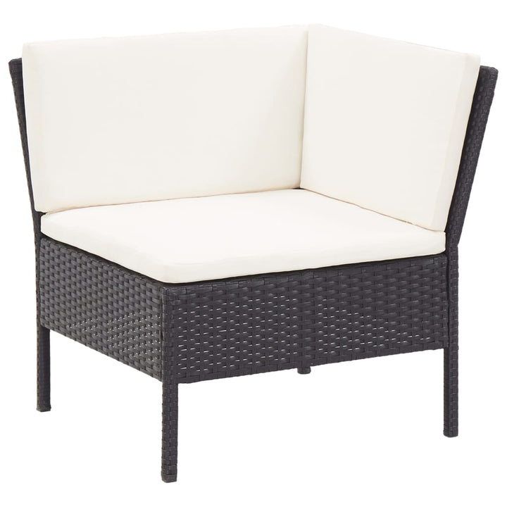 haveloungesæt 8 dele med hynder polyrattan sort