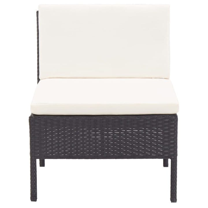 haveloungesæt 8 dele med hynder polyrattan sort