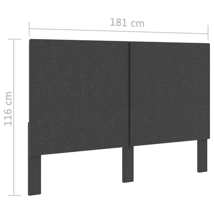 sengegavl 180x200 cm stof mørkegrå
