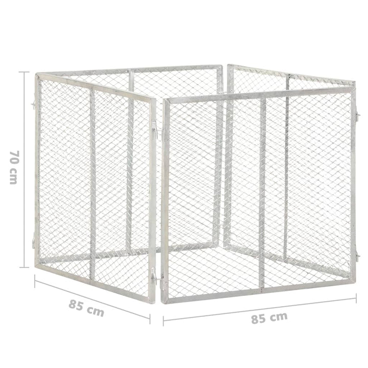 kompostbeholder 85x85x70 cm galvaniseret jern