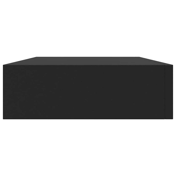 væghylde med skuffe 48x25x8 cm sort