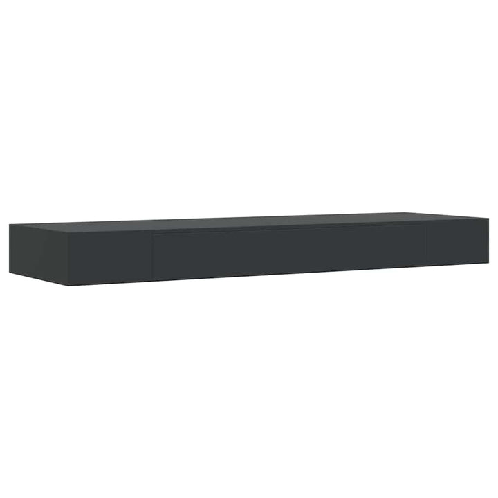 væghylde med skuffe 80x25x8 cm sort
