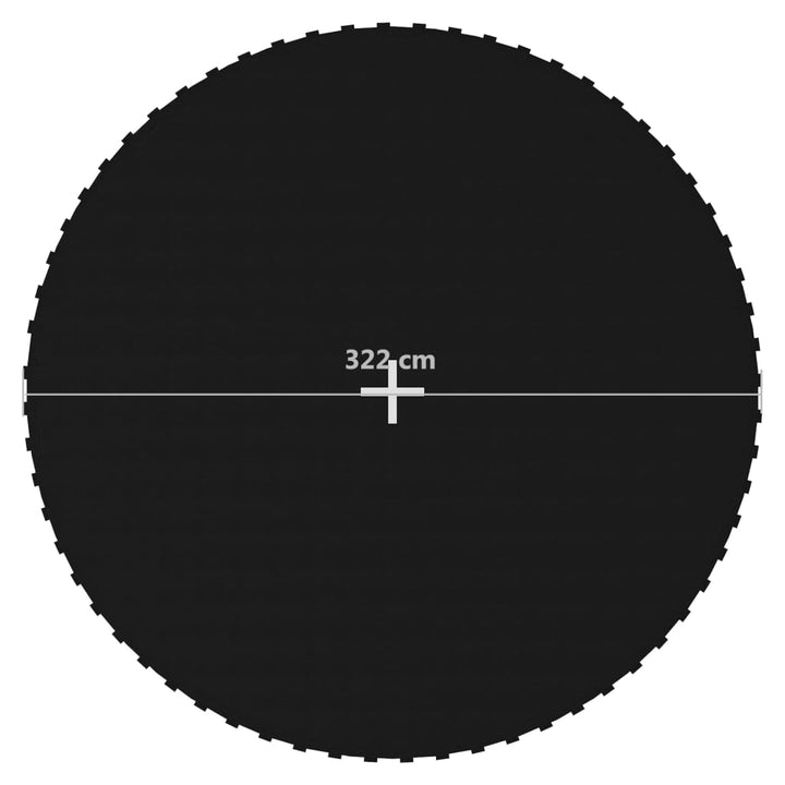 trampolinmåtte til 12 ft/3,66 m rund trampolin stof sort