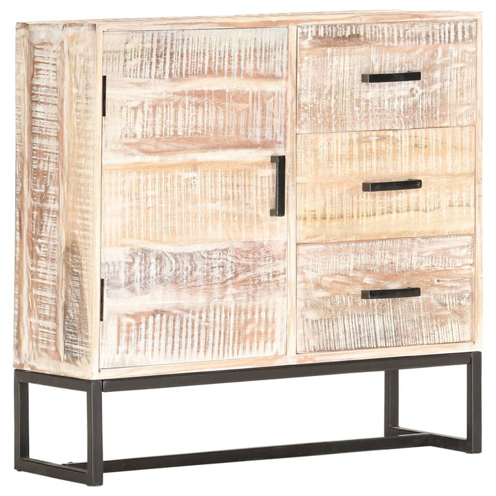 skænk 73 x 30 x 75 cm massivt akacietræ hvid