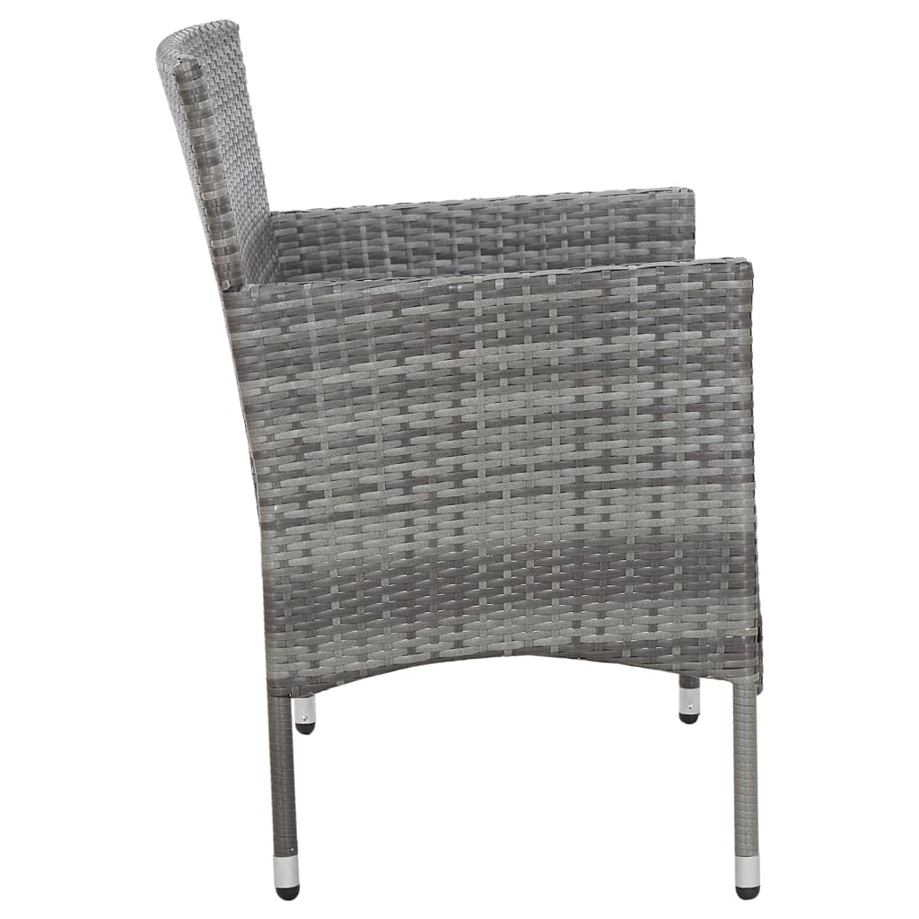 haveloungesæt 4 dele med hynder polyrattan grå