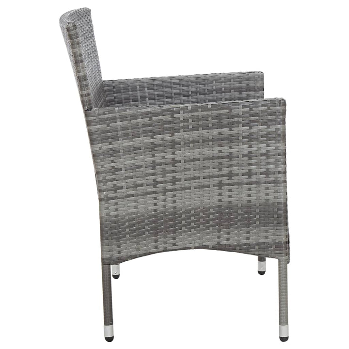 haveloungesæt 4 dele med hynder polyrattan grå