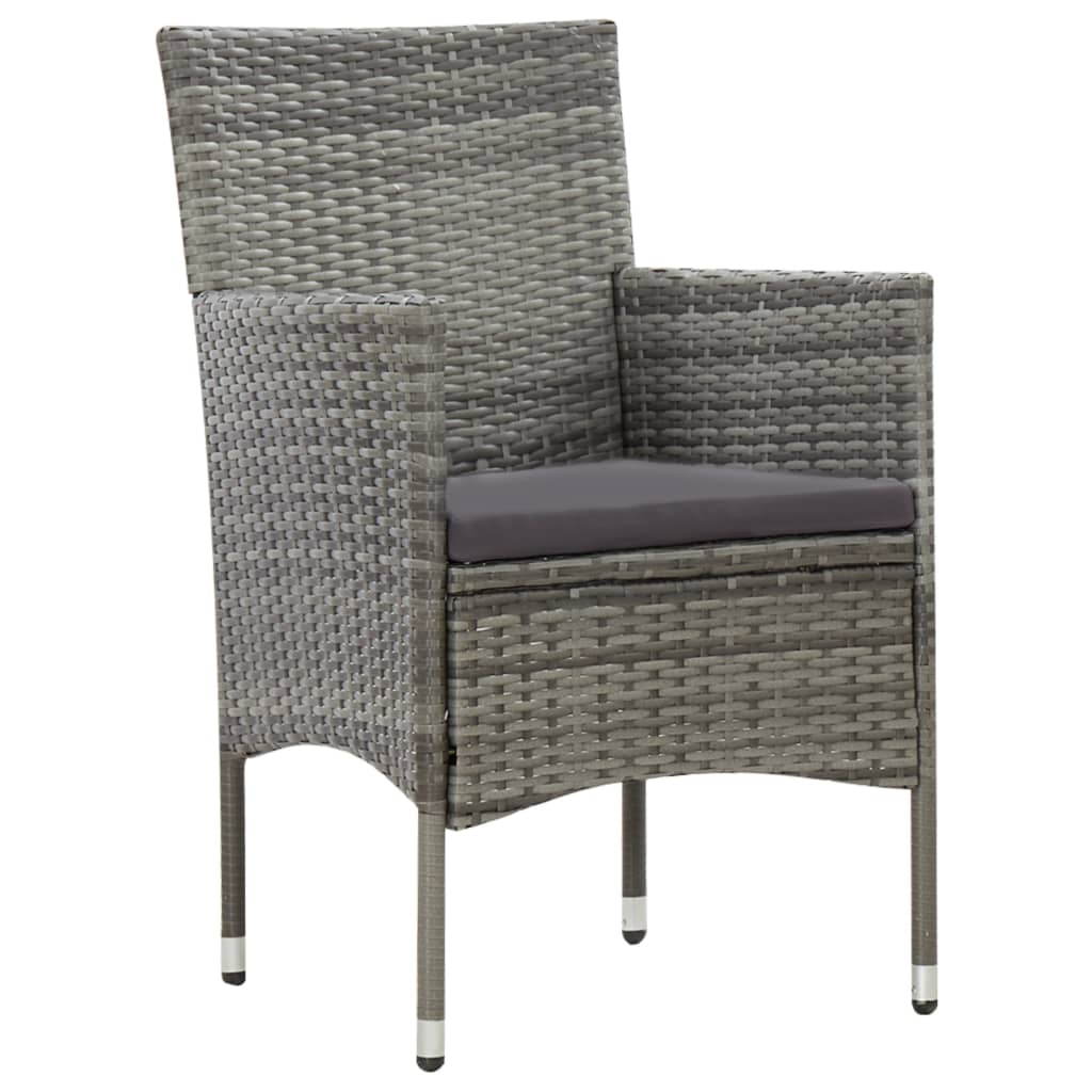 haveloungesæt 4 dele med hynder polyrattan grå