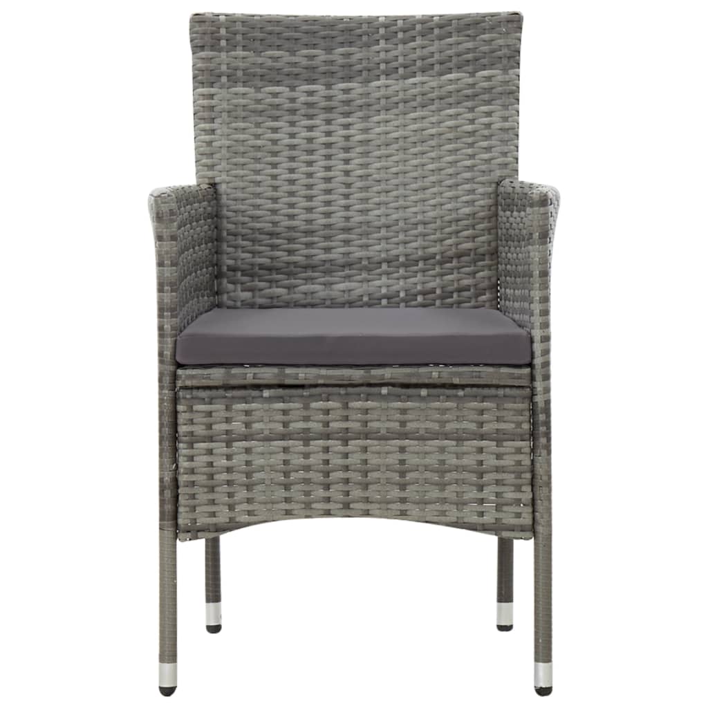 haveloungesæt 4 dele med hynder polyrattan grå