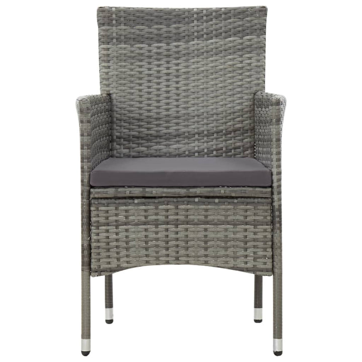 haveloungesæt 4 dele med hynder polyrattan grå