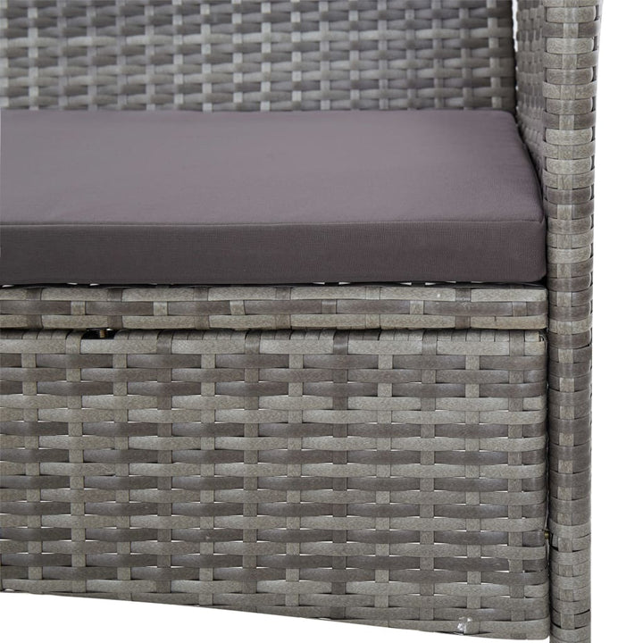 haveloungesæt 4 dele med hynder polyrattan grå