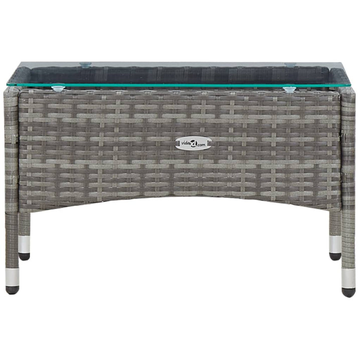haveloungesæt 4 dele med hynder polyrattan grå