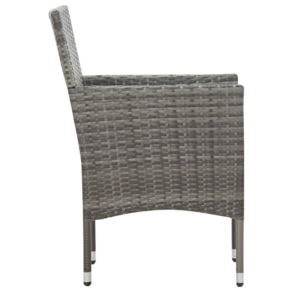 haveloungesæt 4 dele med hynder polyrattan grå