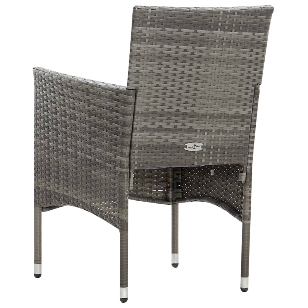 haveloungesæt 4 dele med hynder polyrattan grå