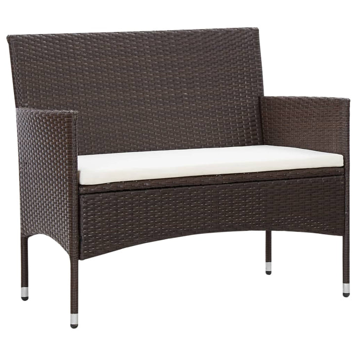 haveloungesæt 5 dele med hynder polyrattan brun