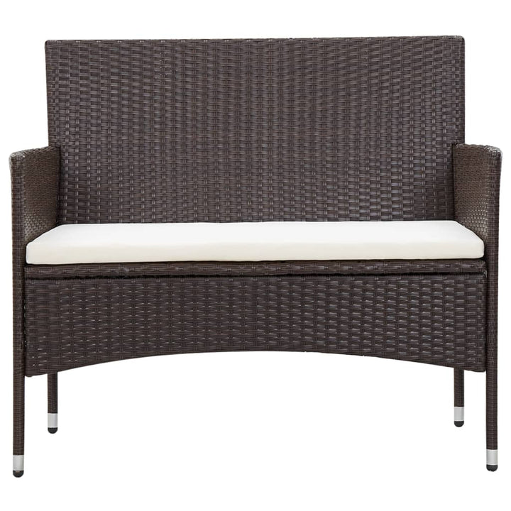 haveloungesæt 5 dele med hynder polyrattan brun
