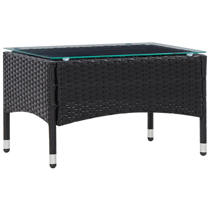 haveloungesæt 5 dele med hynder polyrattan sort
