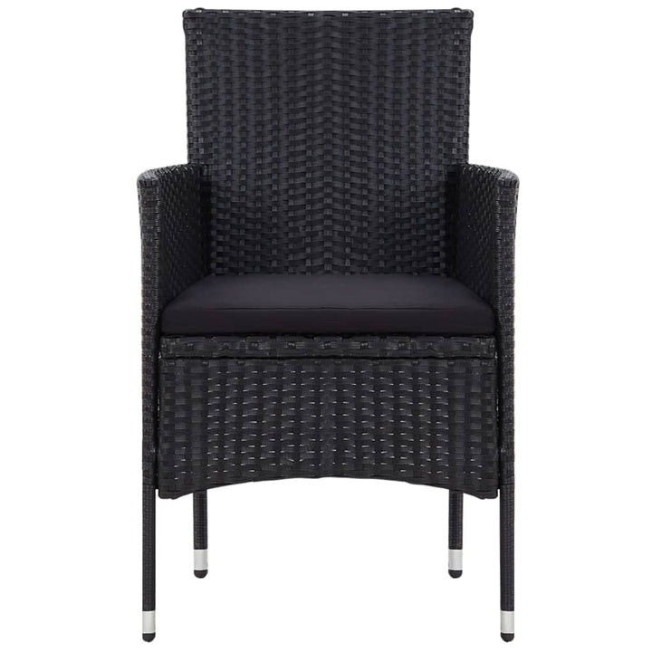 haveloungesæt 5 dele med hynder polyrattan sort