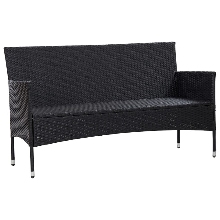 3-personers havesofa med hynder polyrattan sort