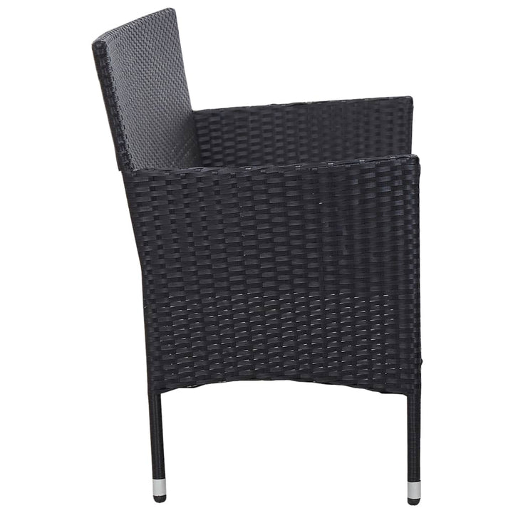 3-personers havesofa med hynder polyrattan sort