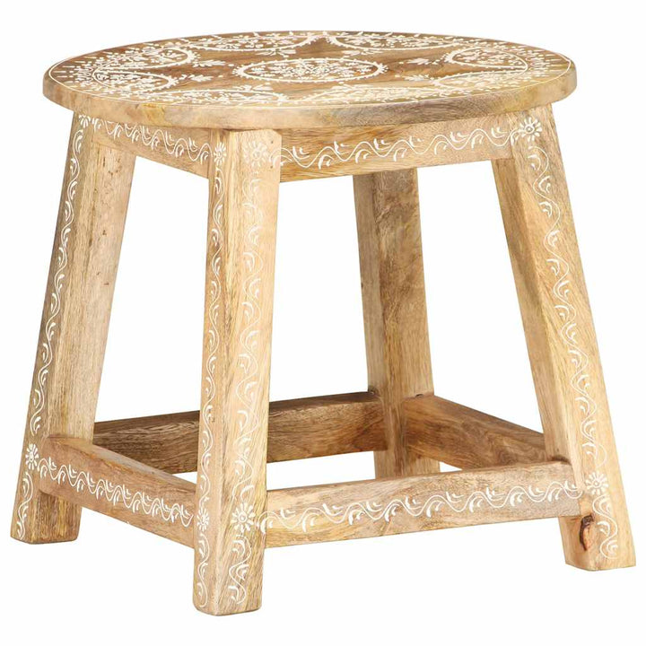 håndmalet taburet 38x38x35 cm massivt mangotræ