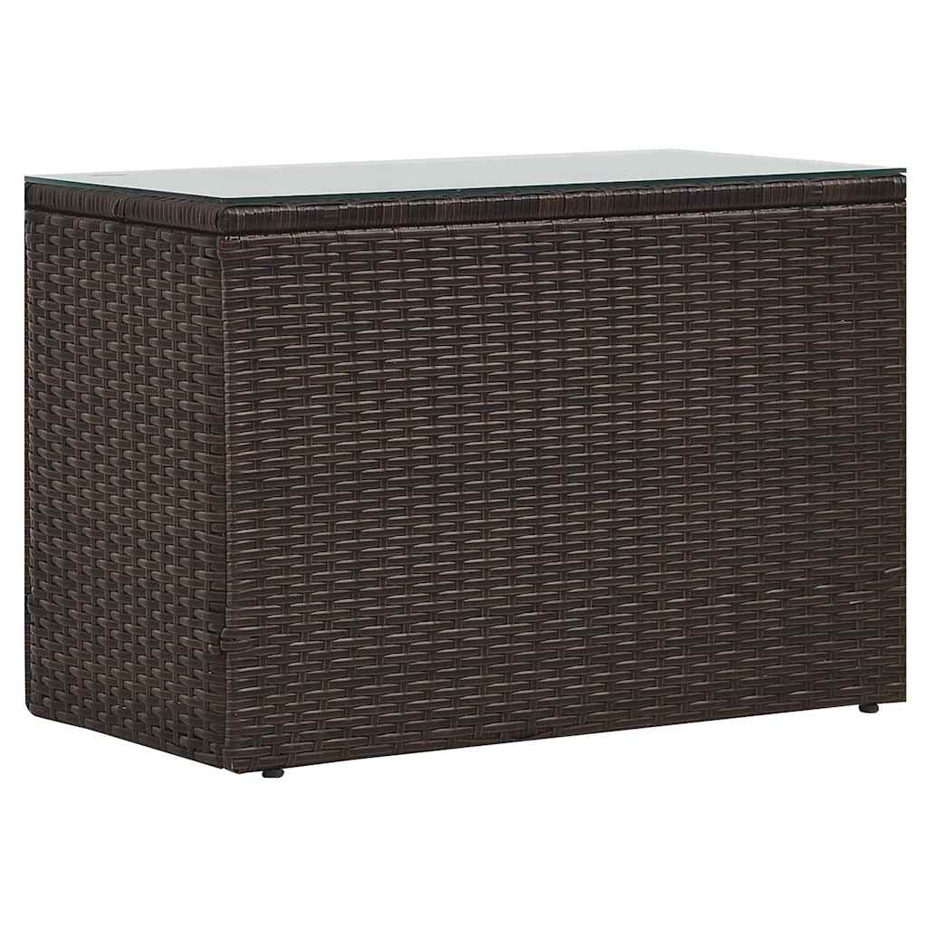 haveloungesæt 5 dele med hynder polyrattan brun