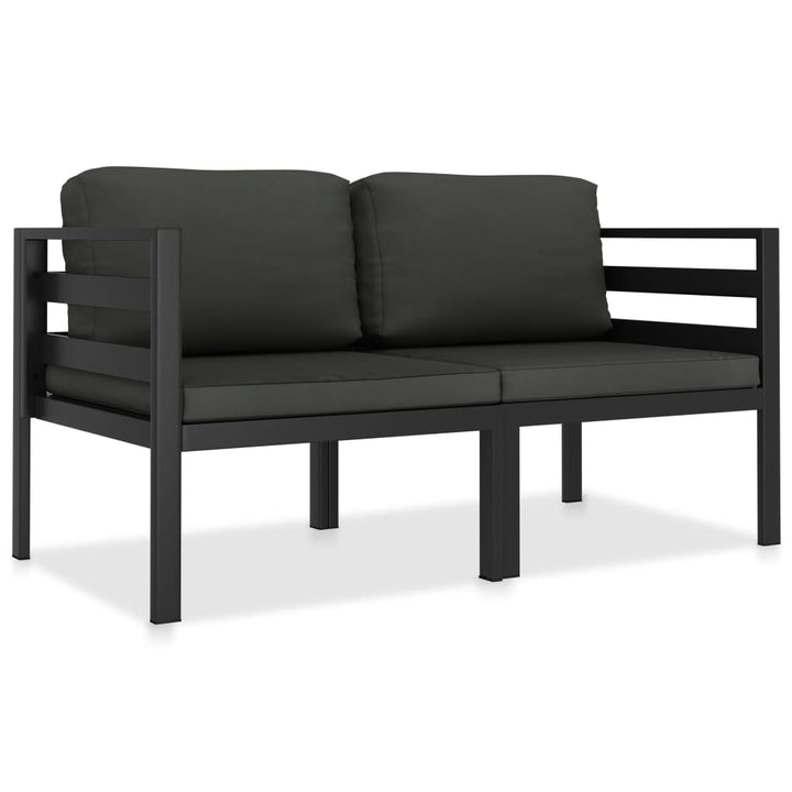 sofasæt til haven med hynder 2 dele aluminium antracitgrå