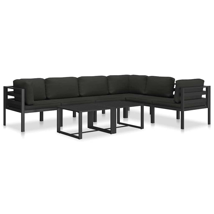 midtermodul til sofa med hynder aluminium antracitgrå
