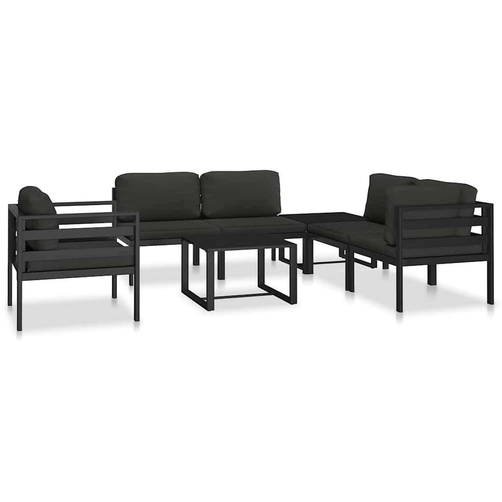midtermodul til sofa med hynder aluminium antracitgrå
