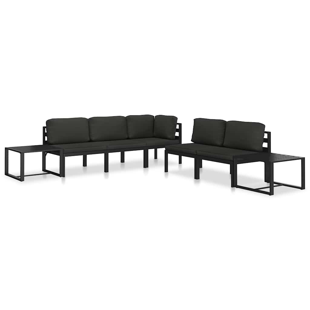 midtermodul til sofa med hynder aluminium antracitgrå