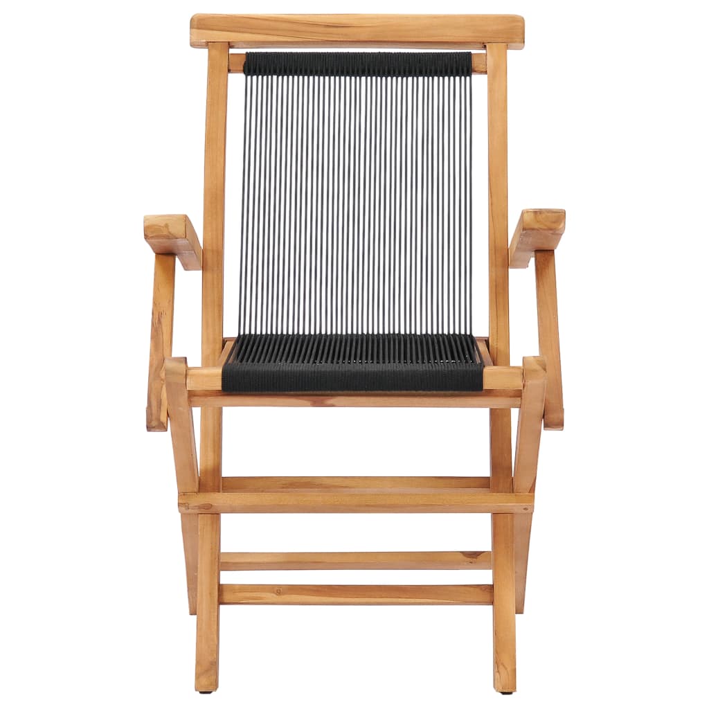 foldbare havestole 2 stk. massivt teaktræ og reb