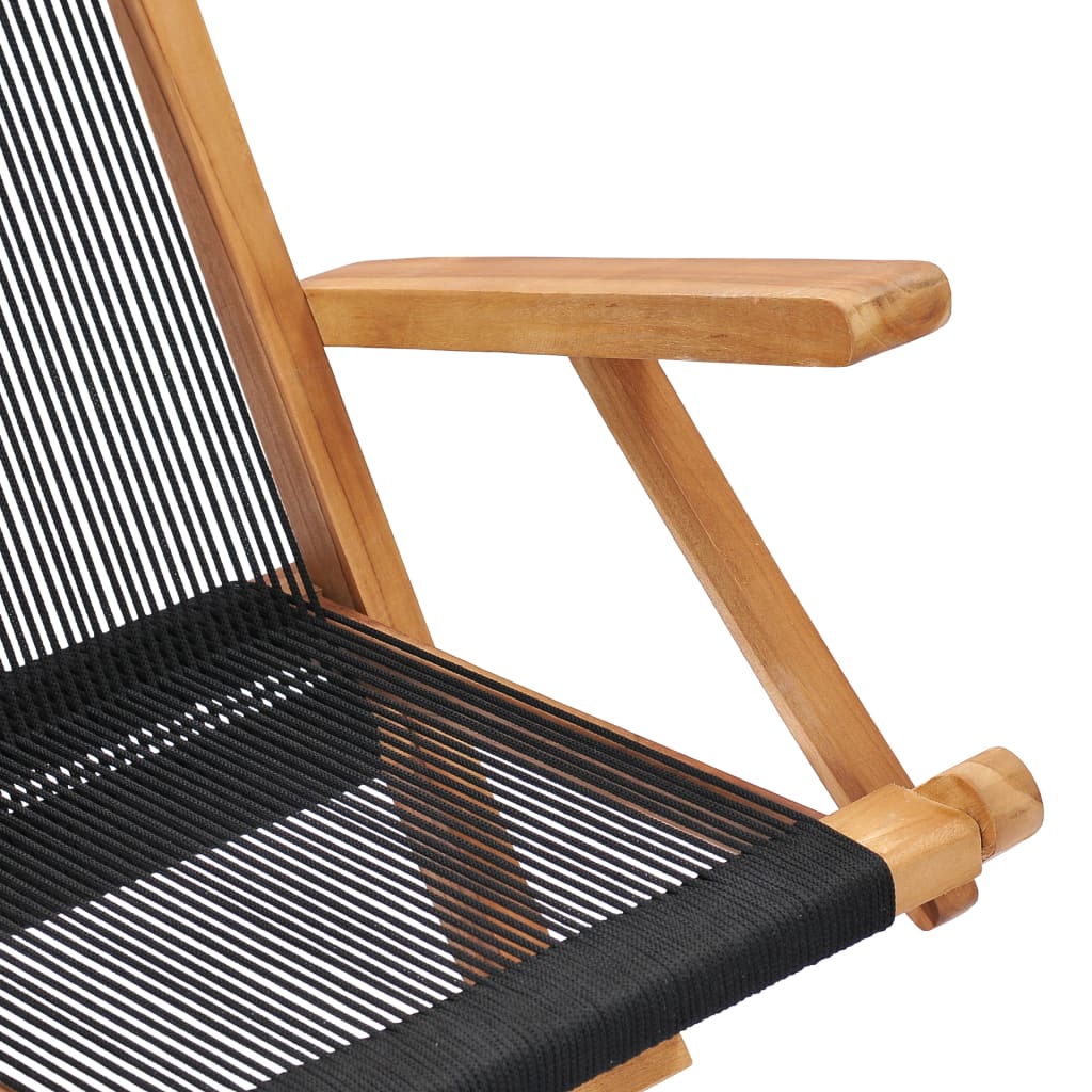 foldbare havestole 2 stk. massivt teaktræ og reb