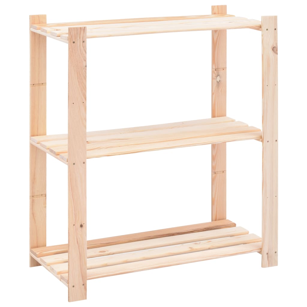 reoler 2 stk. 3 hylder 80x38x90 cm massivt fyrretræ 150 kg