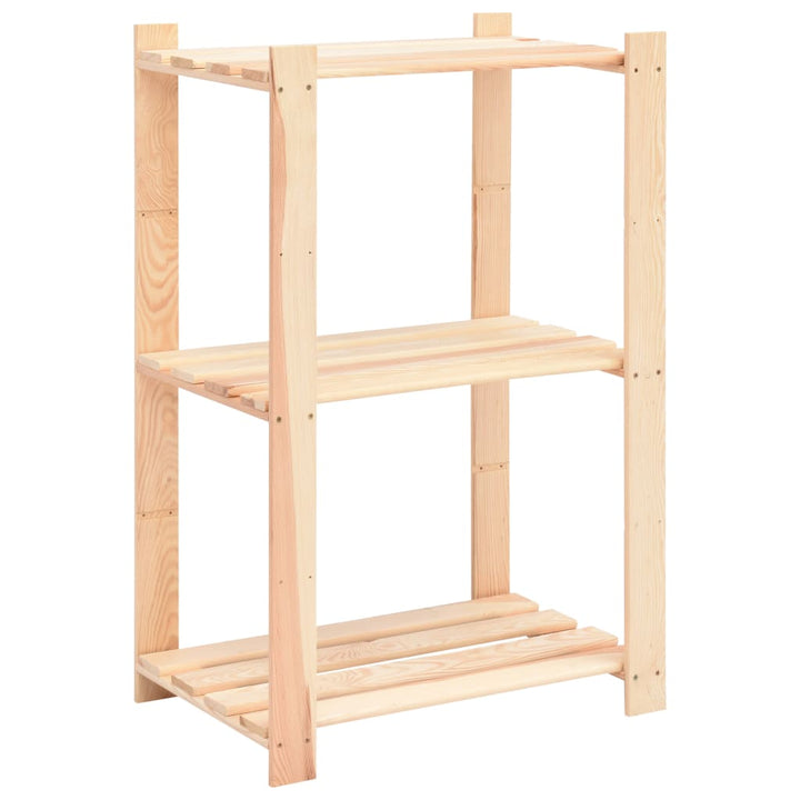 reoler 3 stk. 3 hylder 60x38x90 cm massivt fyrretræ 150 kg