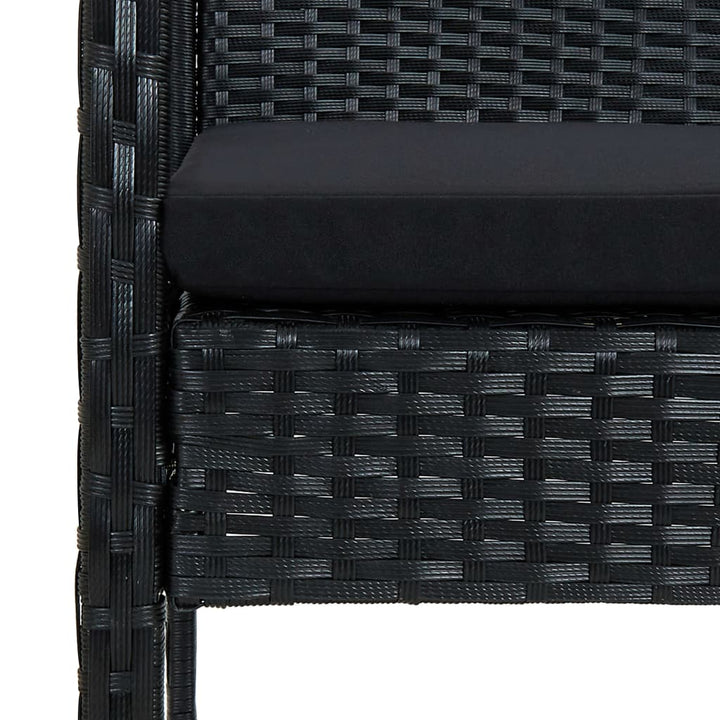 loungesæt til haven 4 dele med hynder polyrattan sort